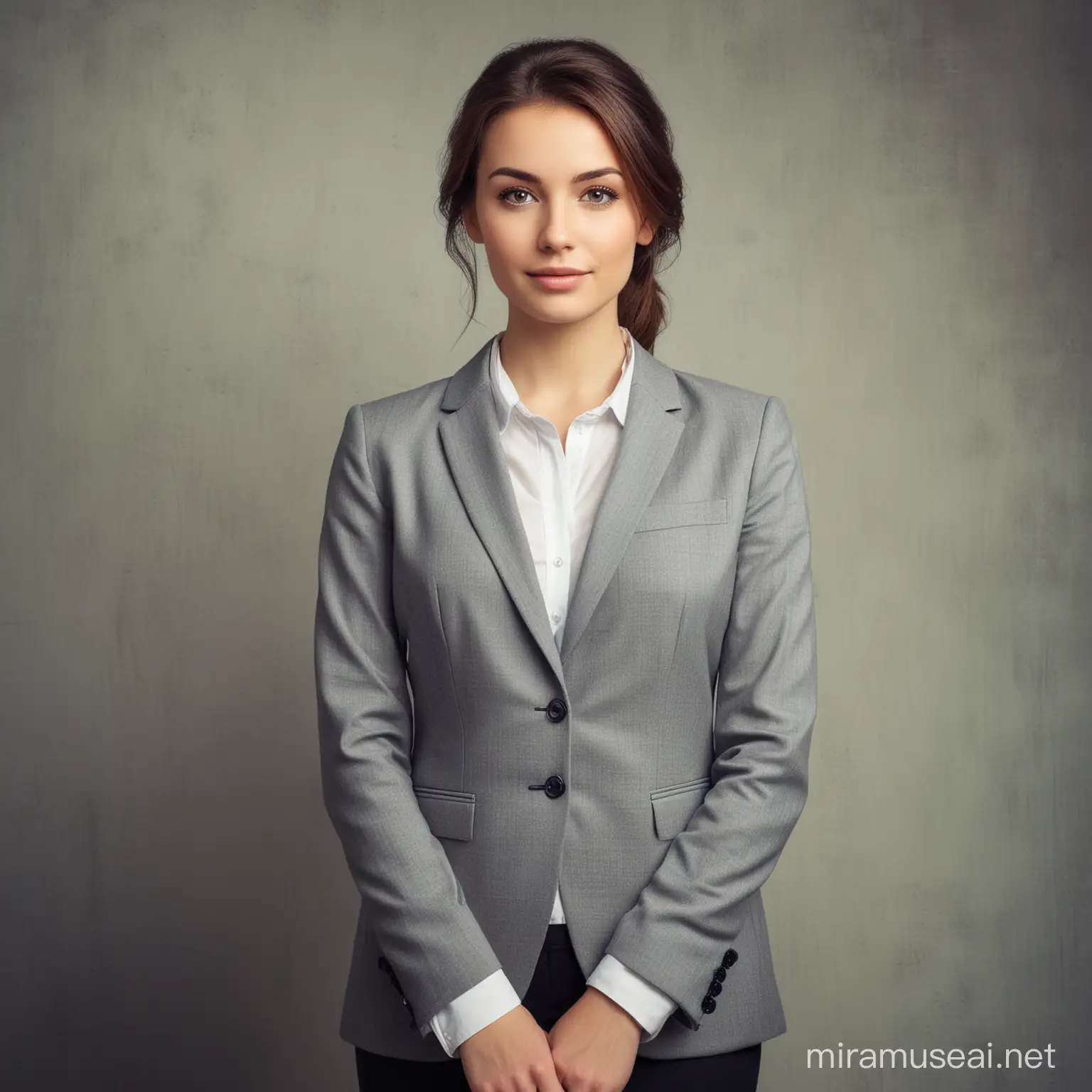 Professional Young Woman in Aligned Formal Attire
