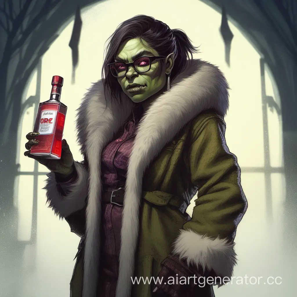 Orc-Girl-with-Fur-Coat-and-Vodka-Bottle