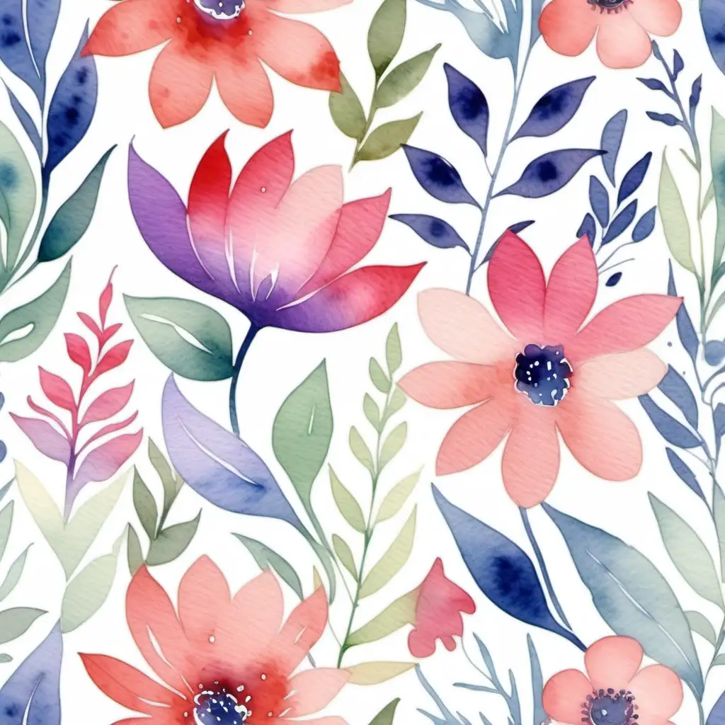 Vibrant Watercolor Floral Art Exquisite Blossoms in Radiant Hues