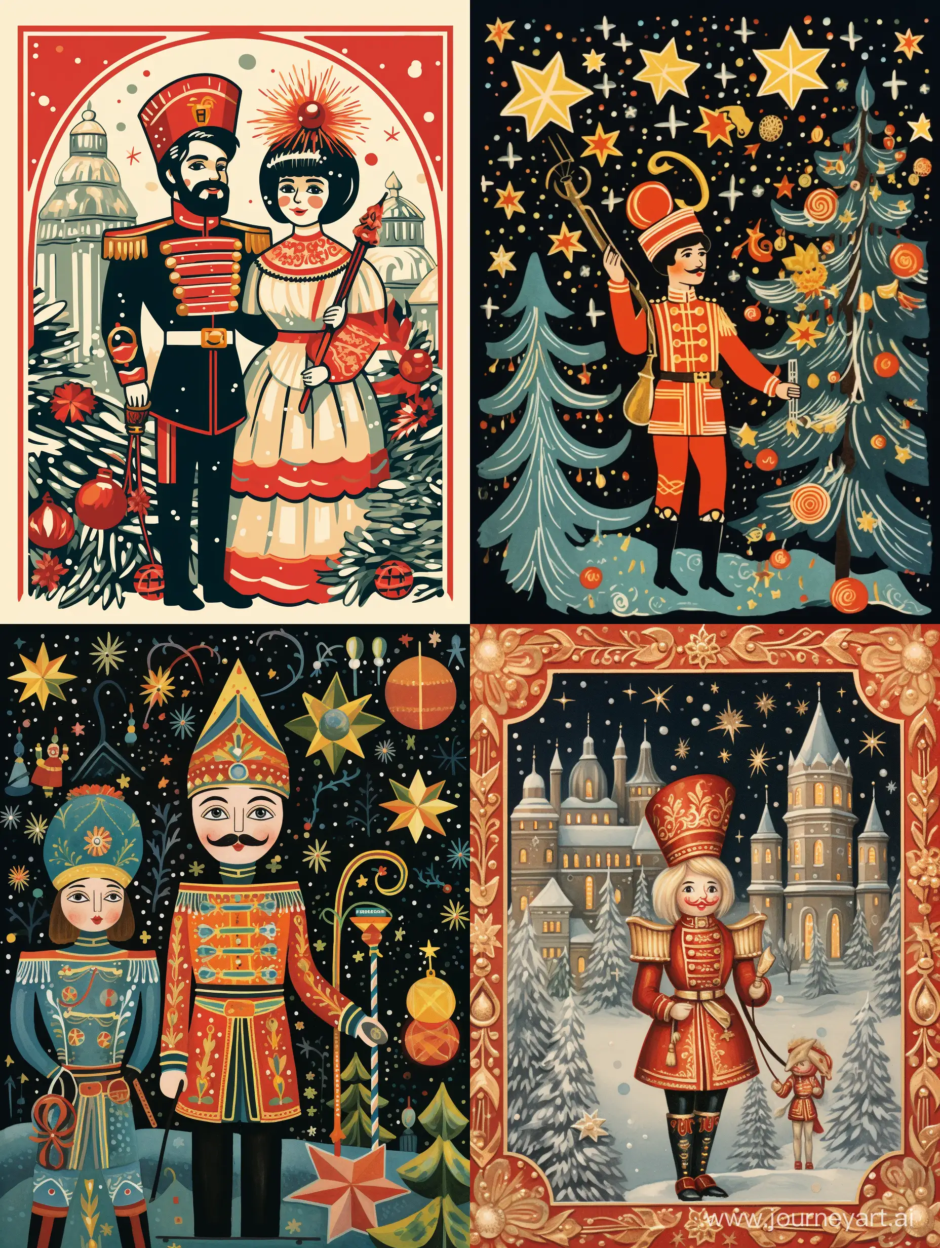 Soviet-Nutcracker-Ballet-New-Year-Postcard-Nostalgic-Festive-Art