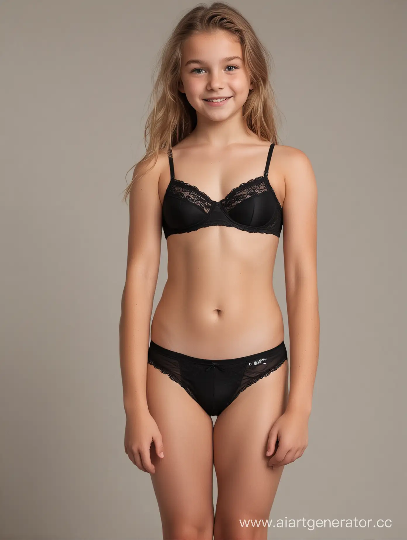 Teenage-Girl-in-Black-Underwear-Posing-with-Confidence