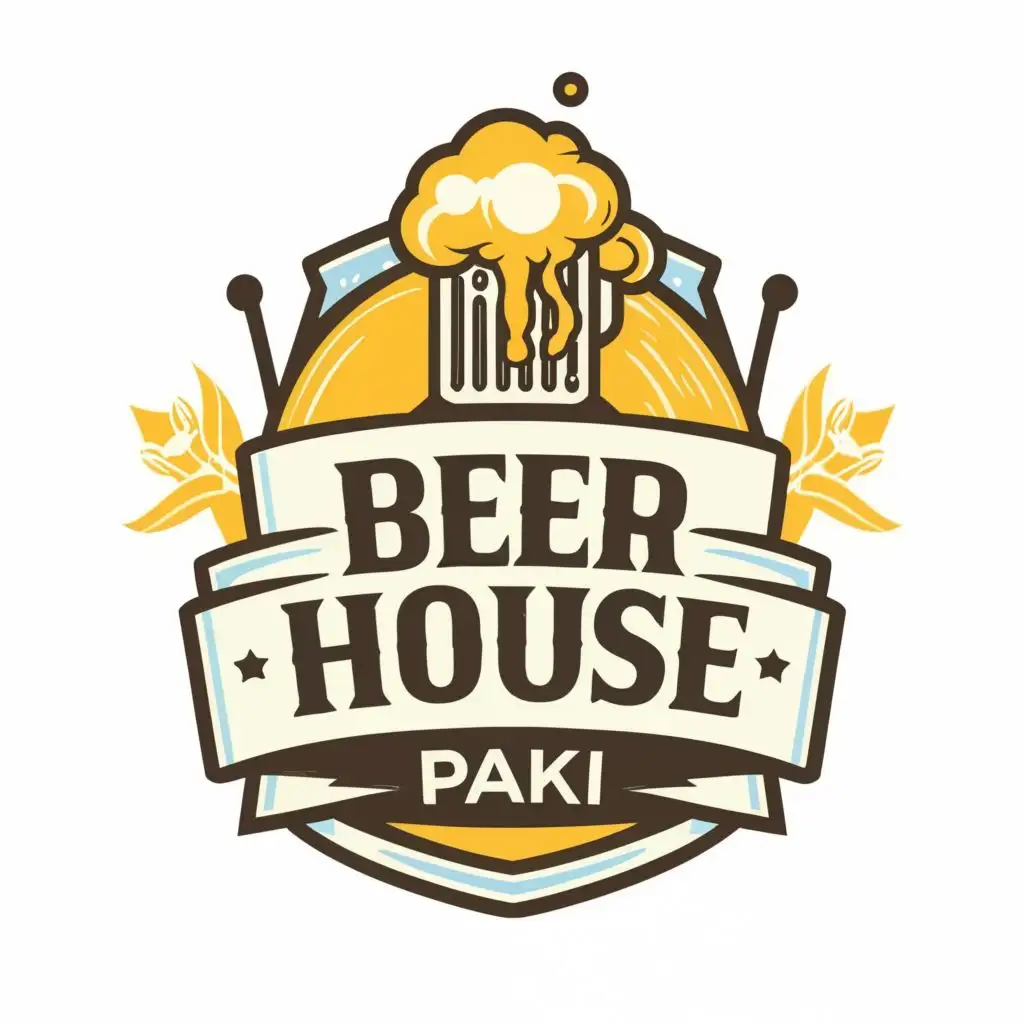 LOGO-Design-For-Beer-House-Paki-Bold-Typography-with-Beer-Mug-Emblem-for-Restaurant-Industry