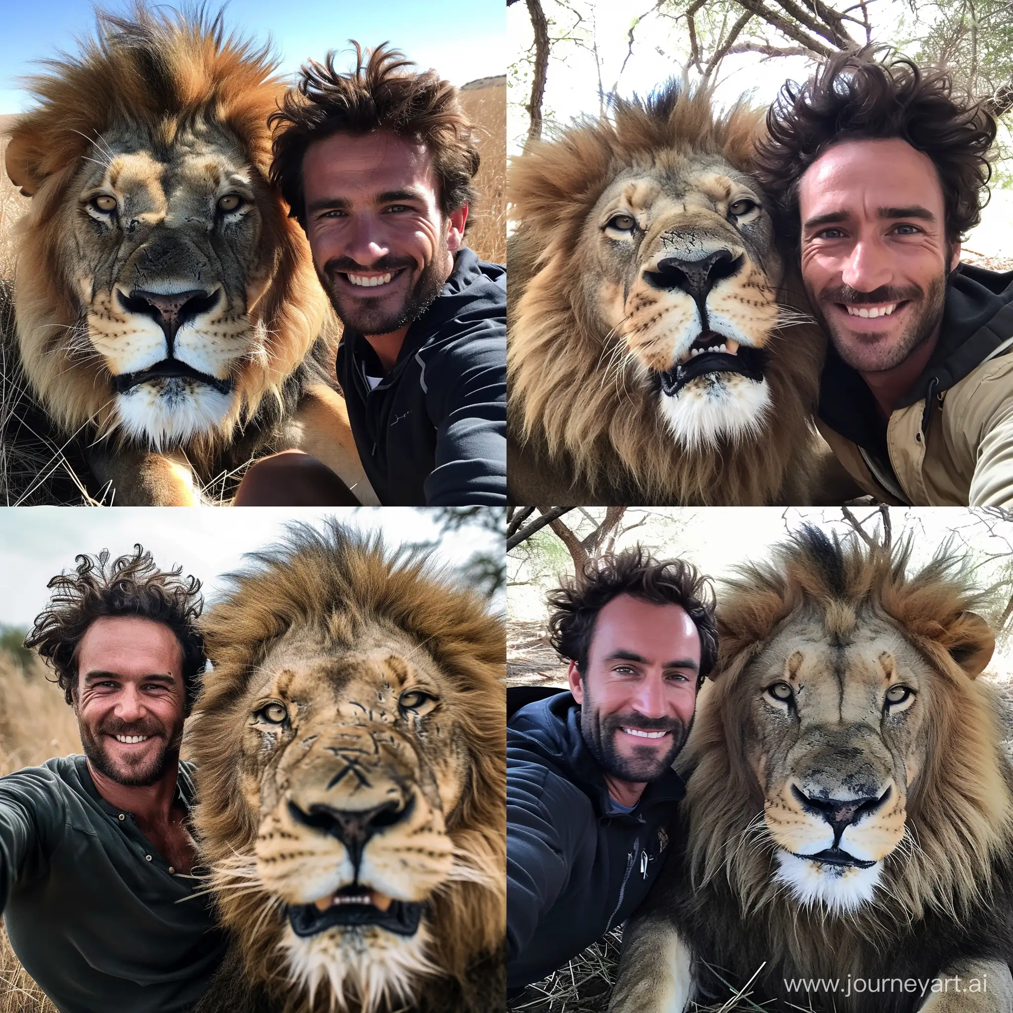 Daring-Selfie-Fearless-Man-Captures-Extreme-Moment-with-Ferocious-Lion