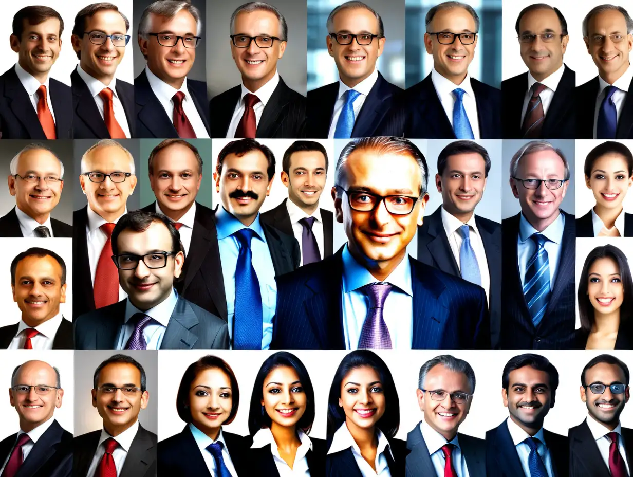 give me pictures of 20 successfull CEO's of banks