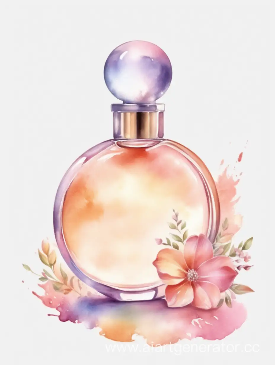 Exquisite-Watercolor-Rendering-of-a-Round-Perfume-Bottle