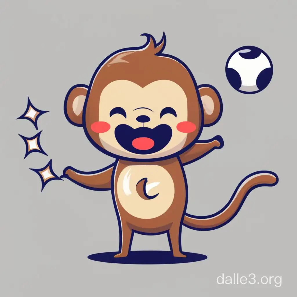 cute monkeys playing with a ball