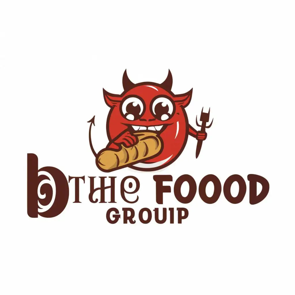 logo, Food, devil, with the text "The Food Group ", typography