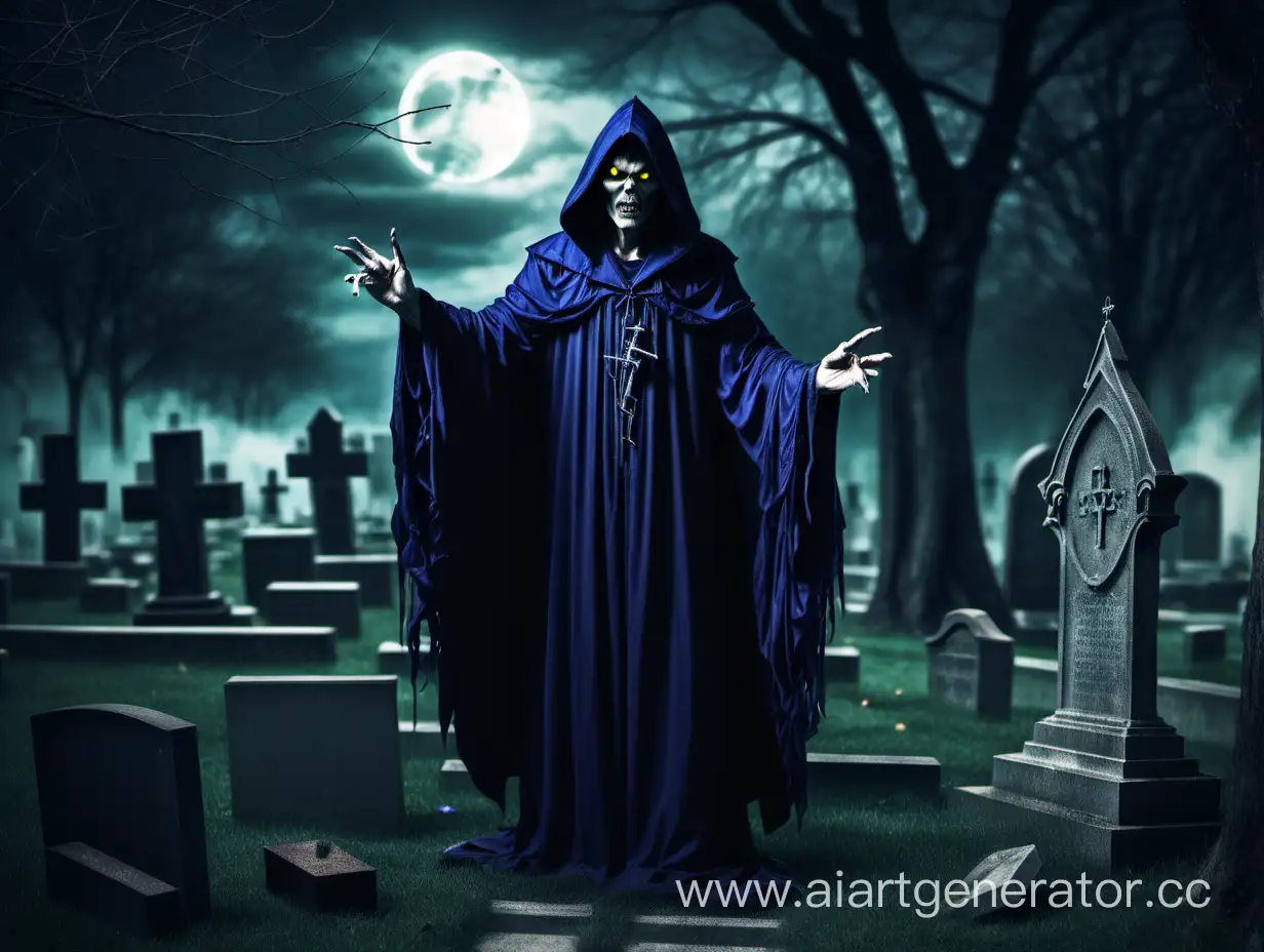 Злой колдун на кладбище