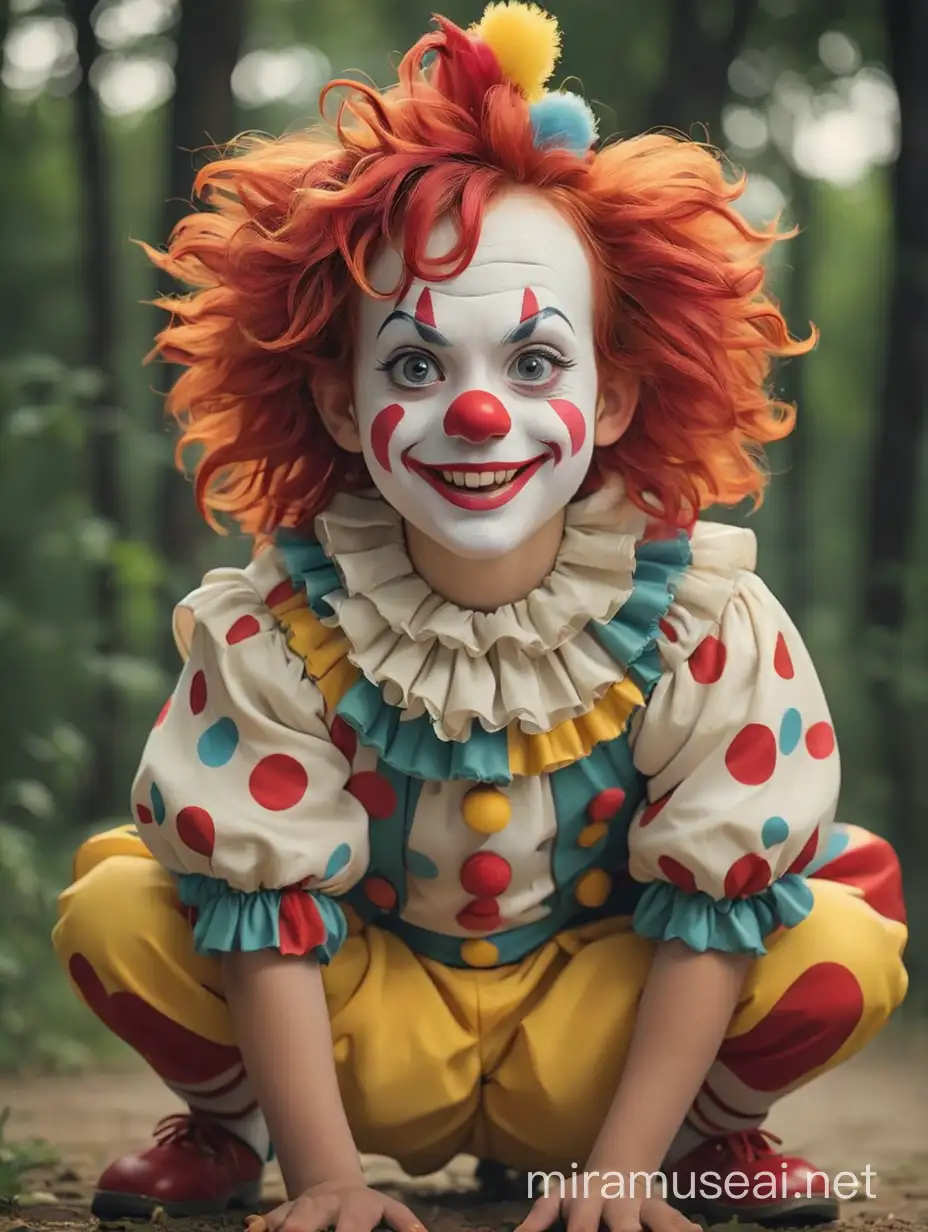 Adorable Clown in Full Costume with Playful Expression