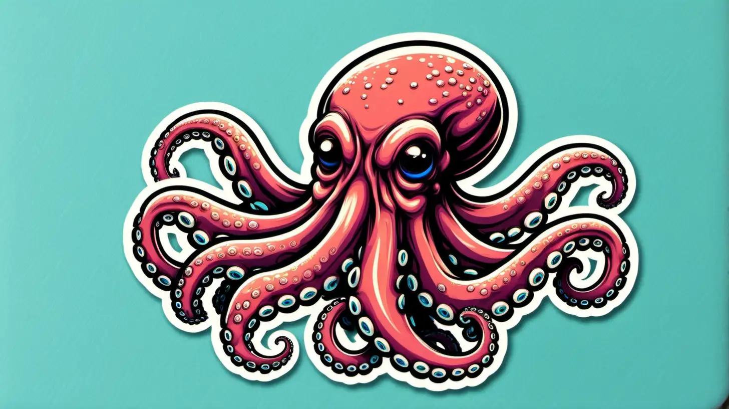 Colorful Octopus Sticker for Creative Personalization