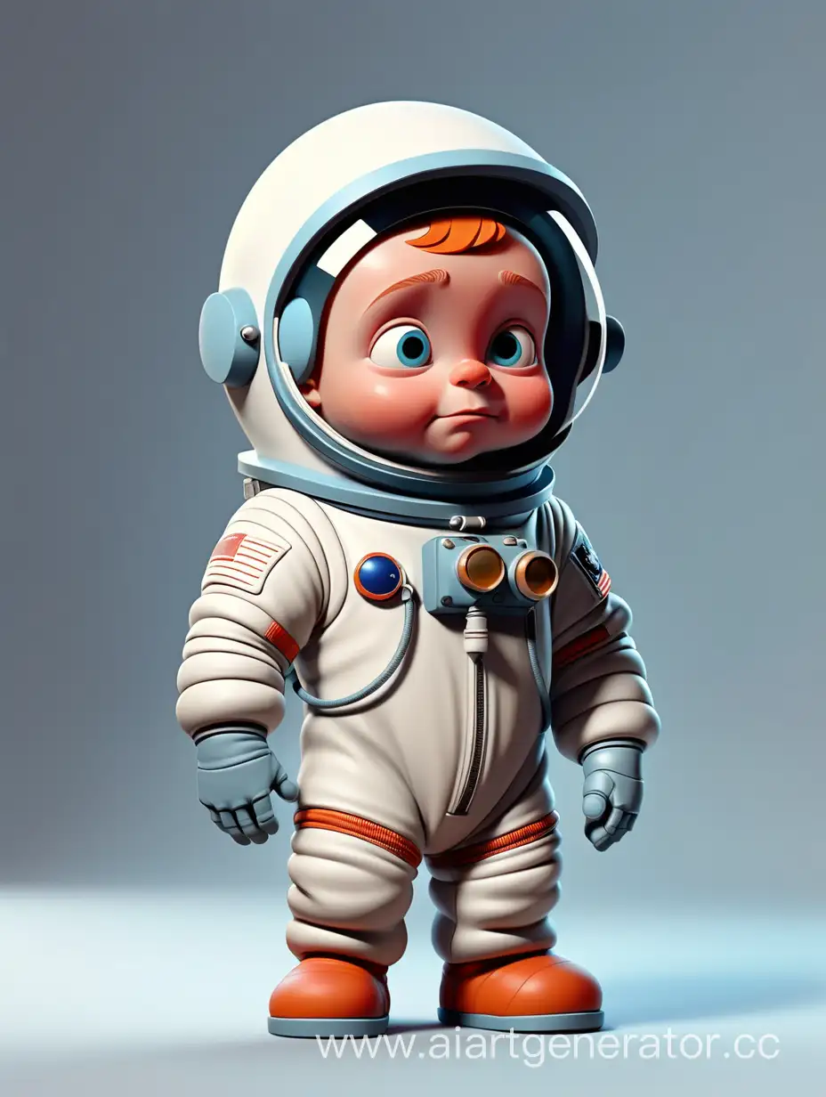 Disney-Style-Cosmonaut-in-Minimalist-Pose