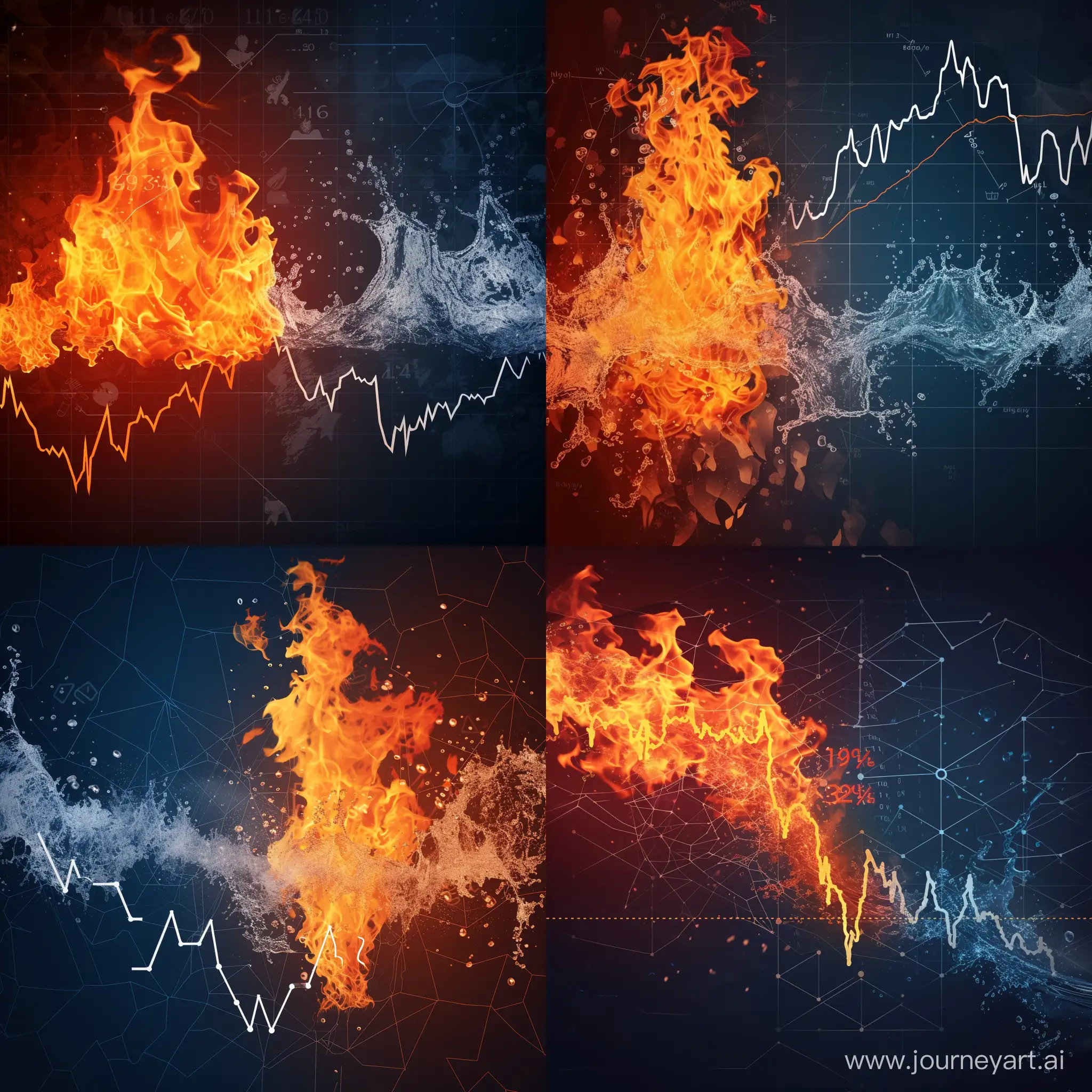 Surreal-Stock-Market-Trends-Fire-and-Water-Minimalistic-Chart