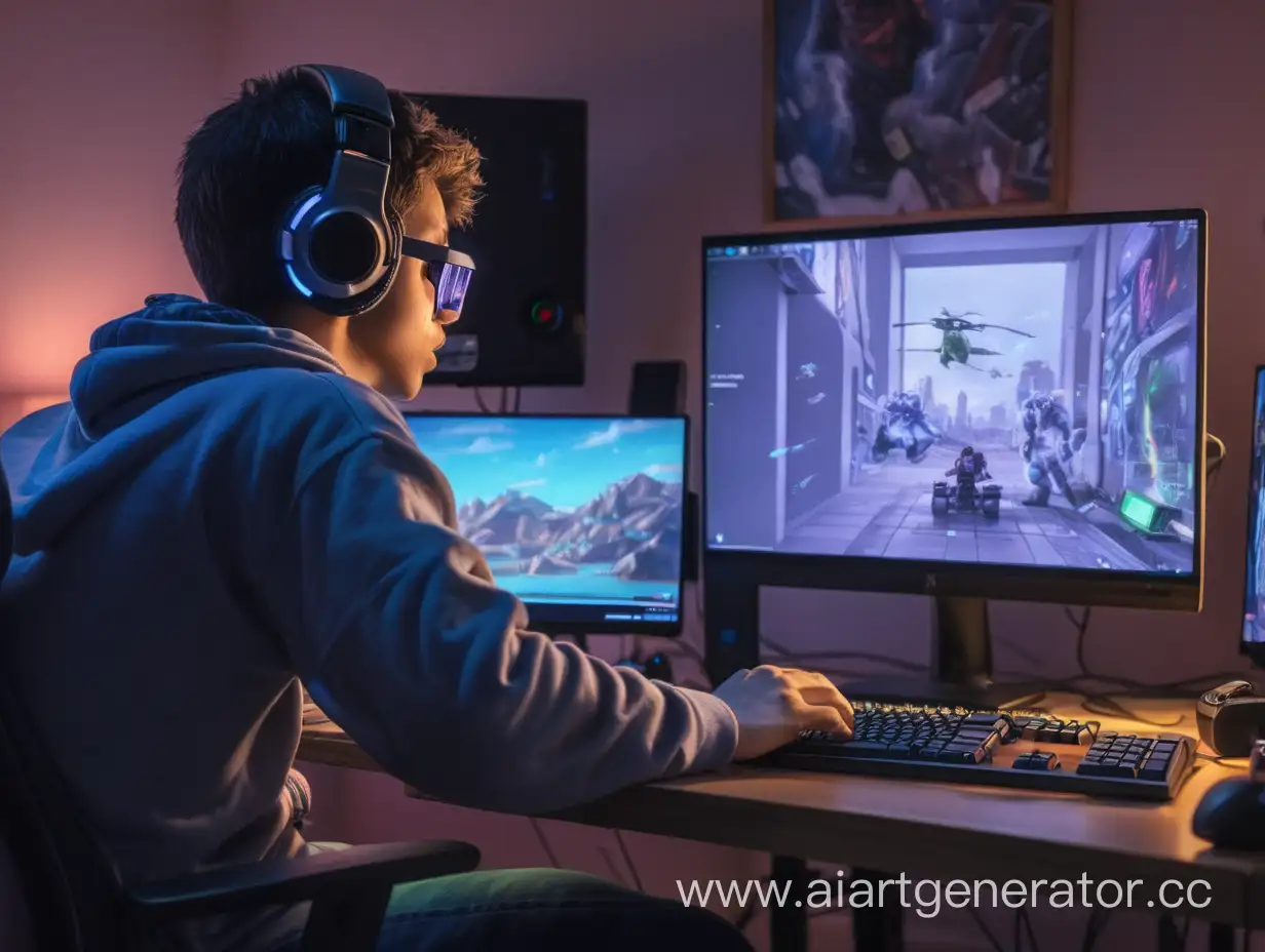 Gamer-Engrossed-in-Virtual-Adventure-on-Computer