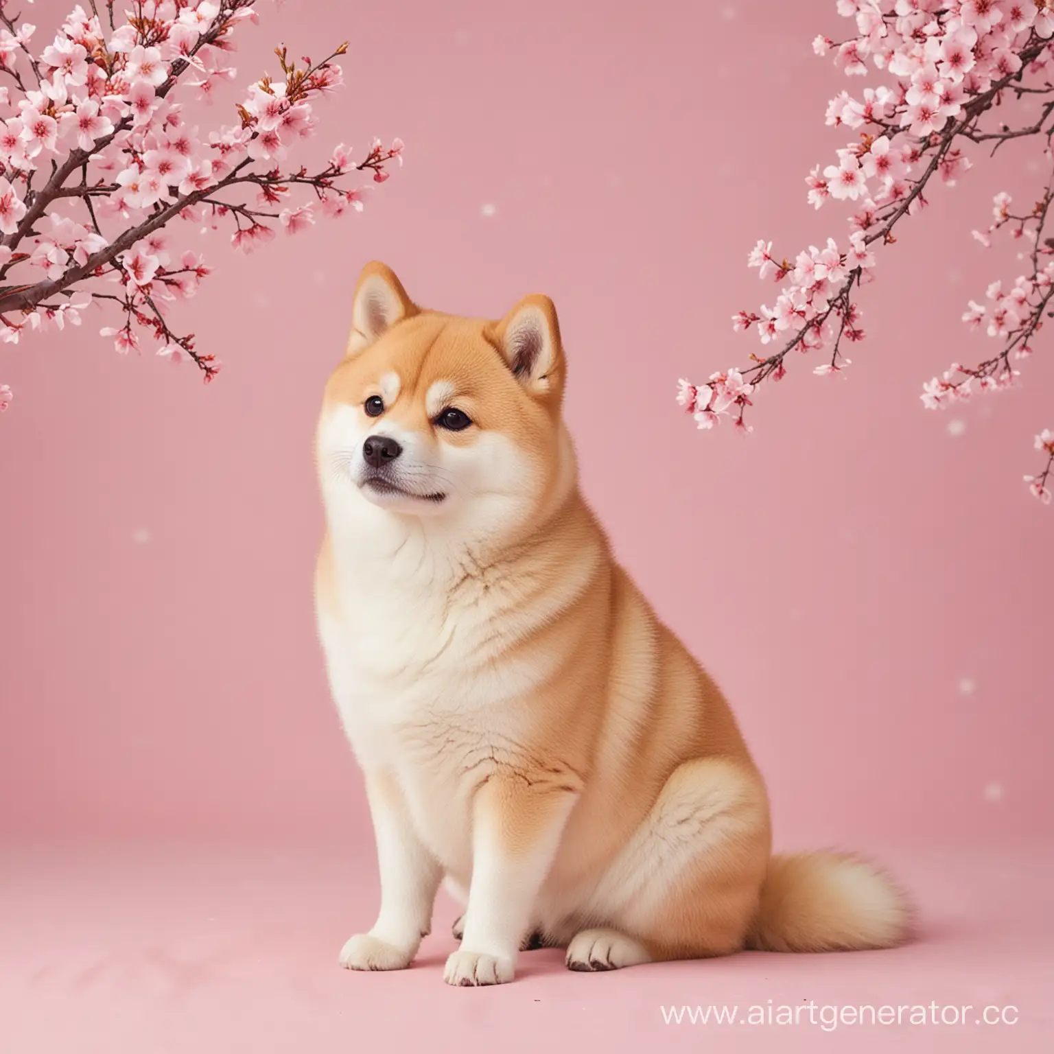 Shiba-Inu-and-Kitten-Enjoying-Romantic-Cherry-Blossom-Stroll