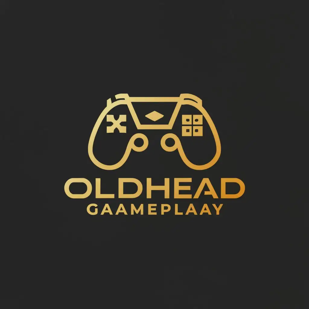 a logo design,with the text "OldHeadGameplay", main symbol:Big Title in Black and Gold with a space for a phrase.,Minimalistic,be used in Events industry,clear background