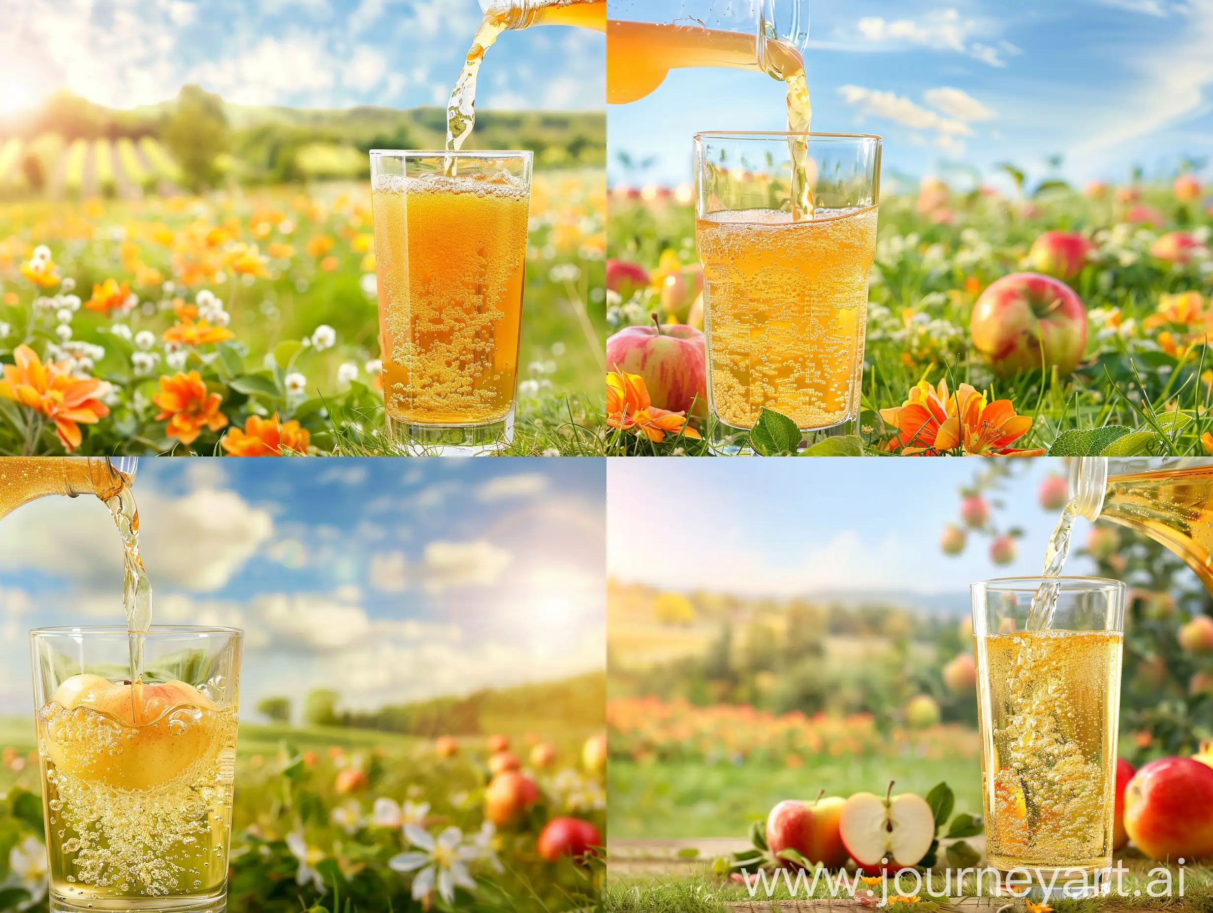 Refreshing-Natural-Cloudy-Apple-Juice-Pouring-in-Orchard-Meadow