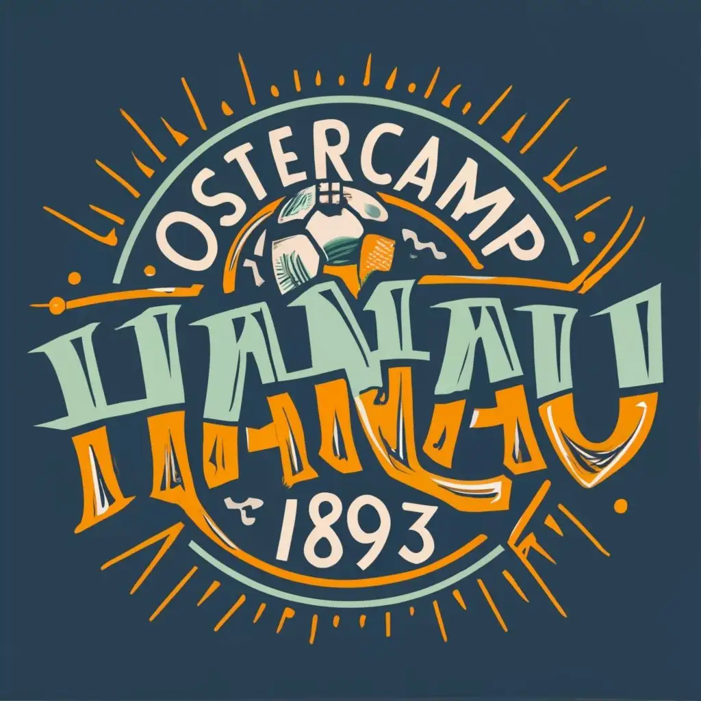 logo, Graffiti, Soccer, trophy, with the text "Ostercamp Hanau 1893", typography, be used in Sports Fitness industry
