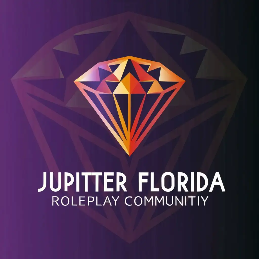 a logo design,with the text "Jupiter Florida Roleplay Community", main symbol:Diamond,Moderate,clear background