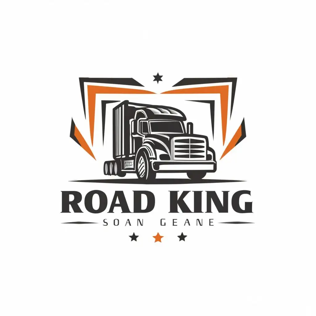 a logo design,with the text "Road King", main symbol:Truck,complex,clear background