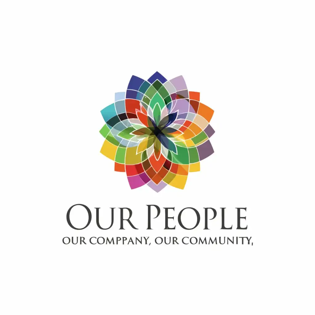 a logo design,with the text "our people, our company, our community", main symbol:flower,Moderate,be used in Nonprofit industry,clear background