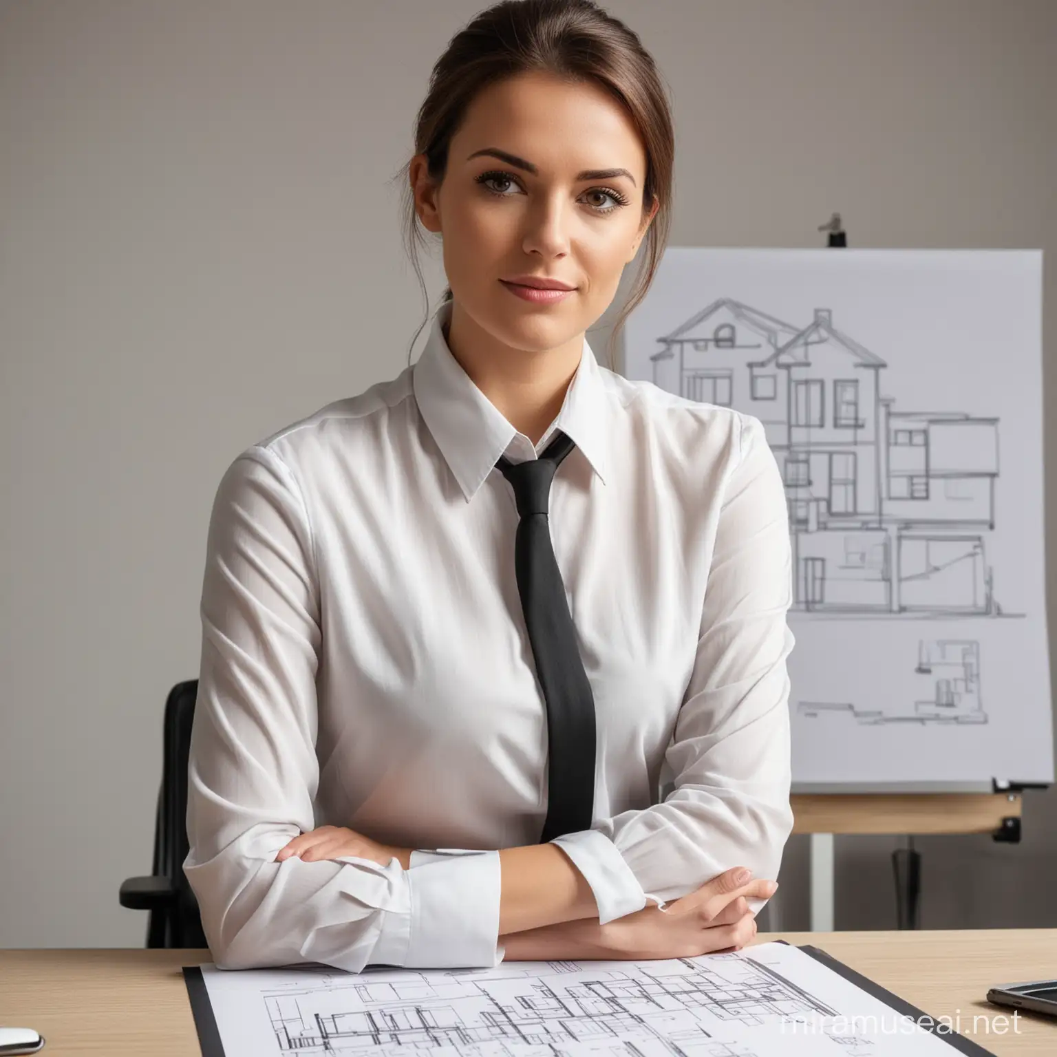 Female Manager Leading Real Estate Team in Office