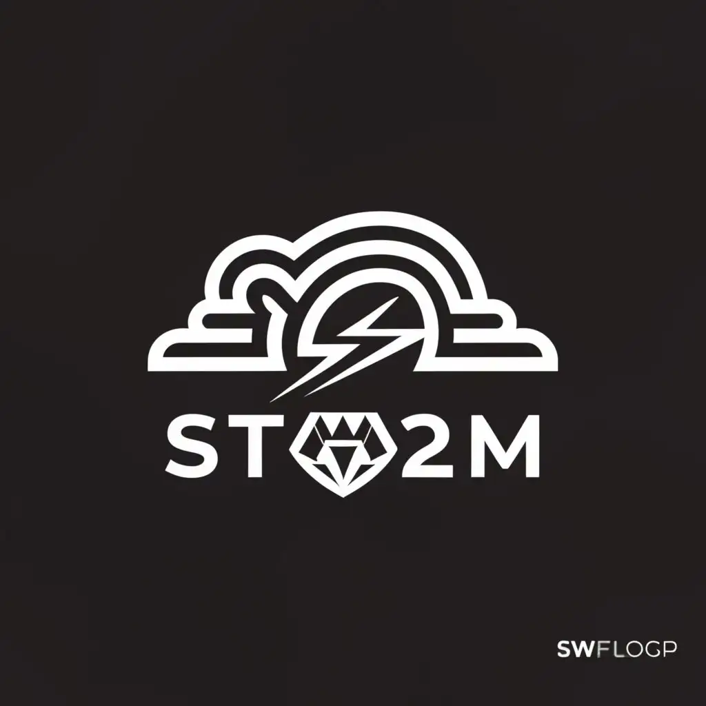 a logo design, with the text 'Storm', main symbol: storm cloud raining diamonds, Moderate, be used in Sports industry, clear background