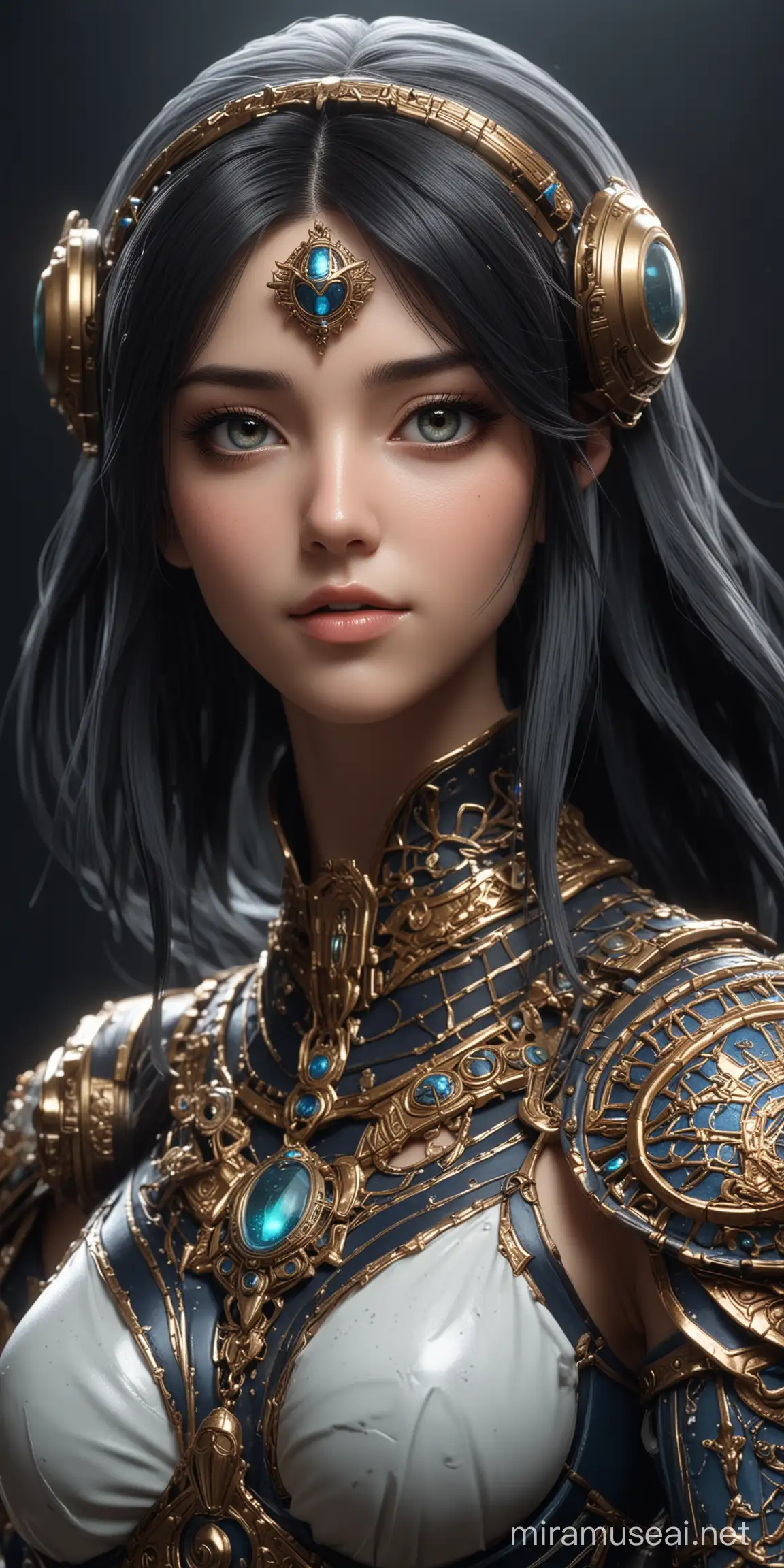 Realistic Idol Girl with Scarab Element Fantasy Isekai Portrait