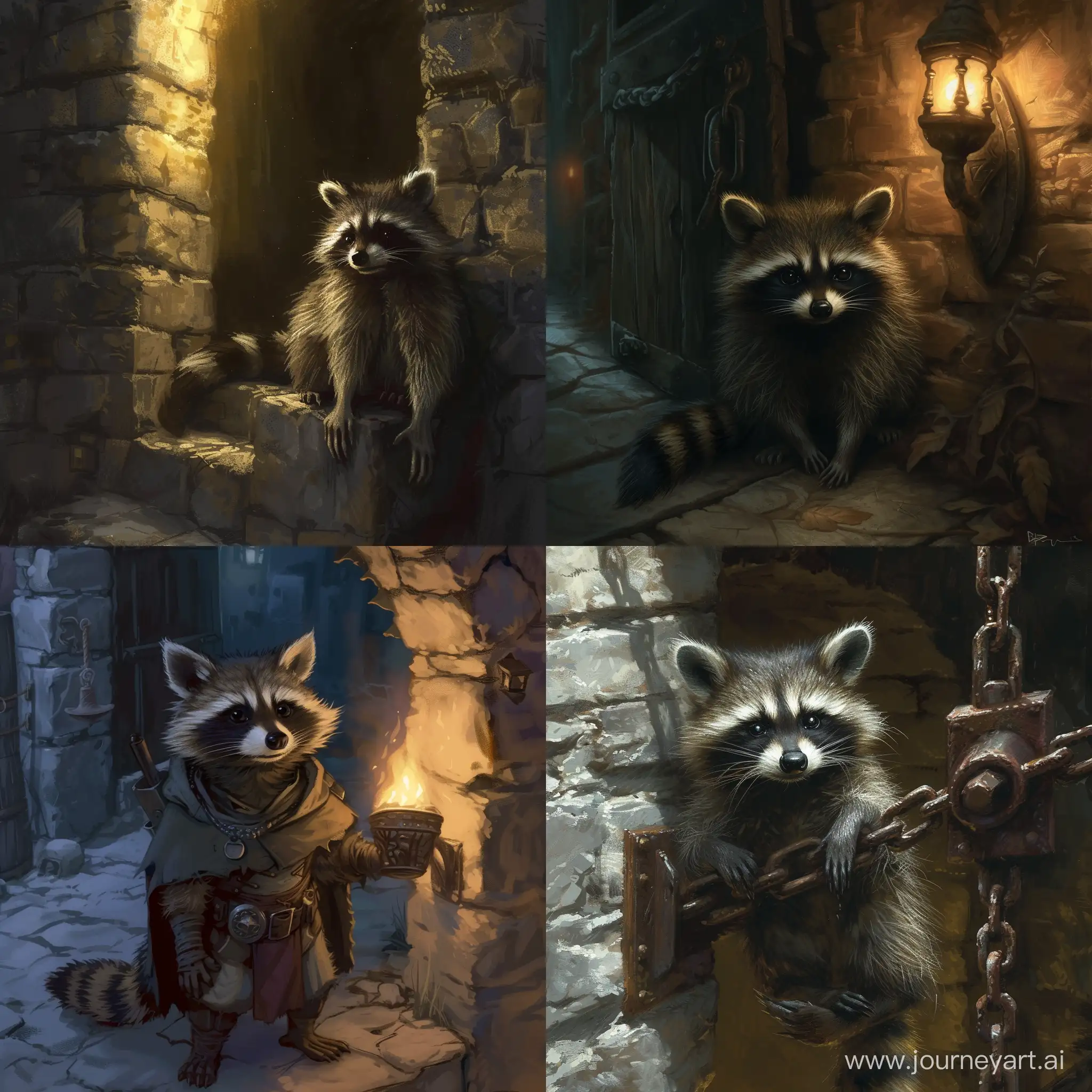 Raccoon-in-Dungeon-Style-Fantasy-Setting