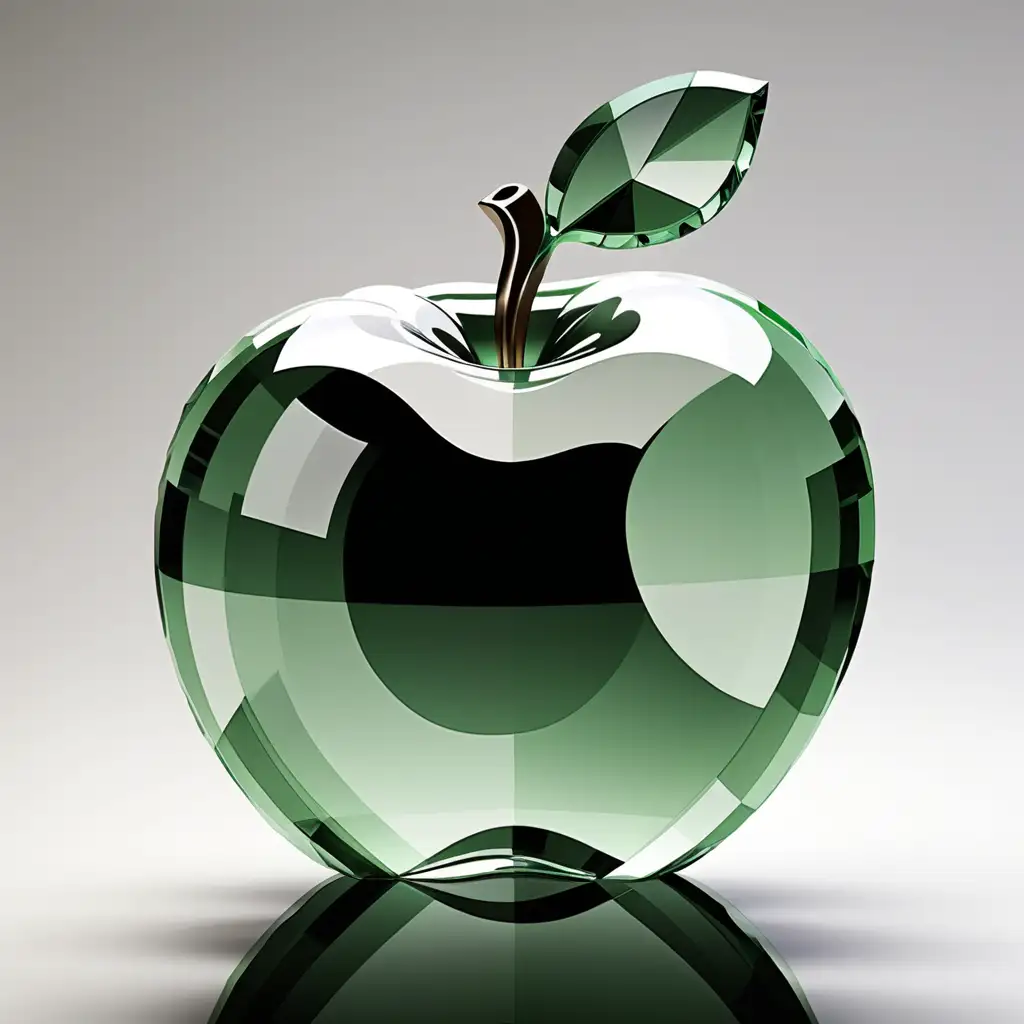 Exquisite Crystal Apple Sculpture Elegant Glass Fruit Art