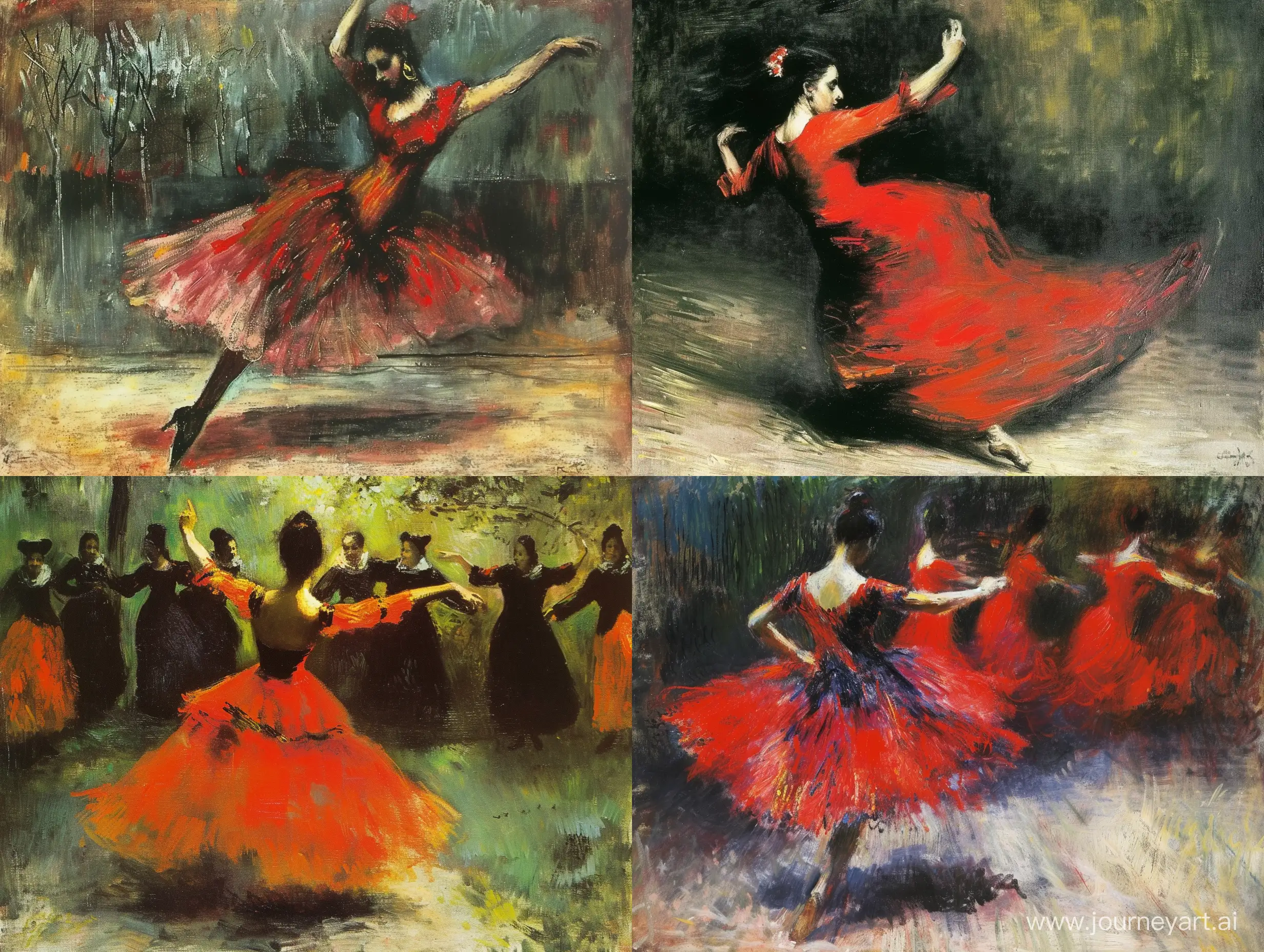 Elegant-Flamenco-Dance-Inspired-Oil-Painting-by-Edgar-Degas