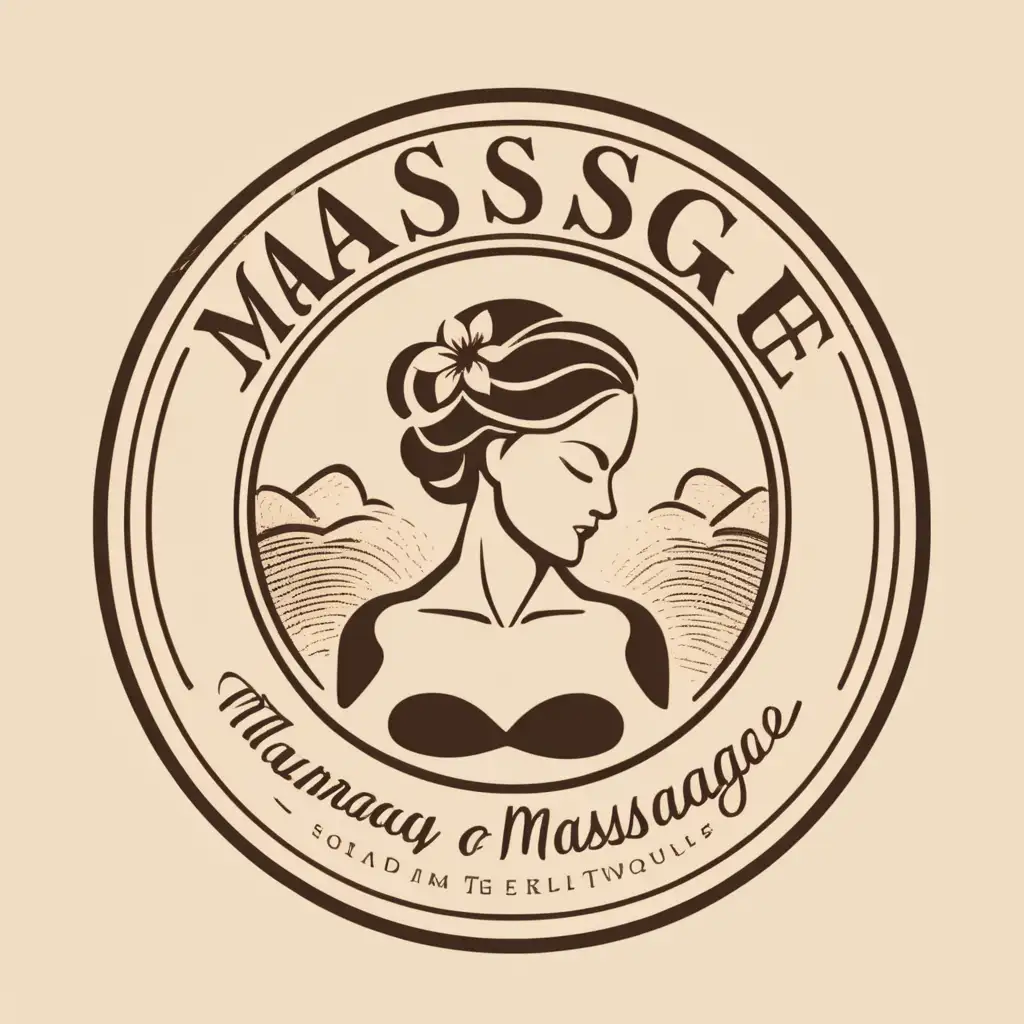 Vintage Style Massage Logo with Retro Typography and Elegant Design