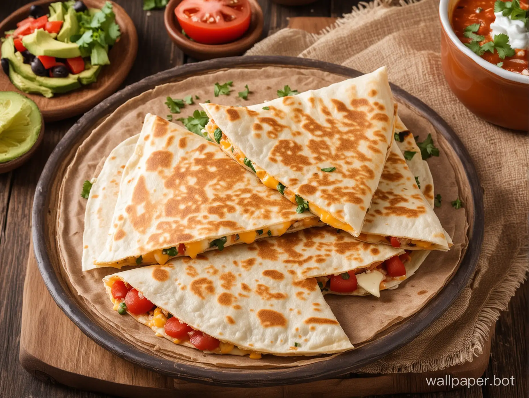 Delicious-Mexican-Cheese-Quesadilla-Authentic-Culinary-Delight-with-Melted-Cheese-and-Tortilla