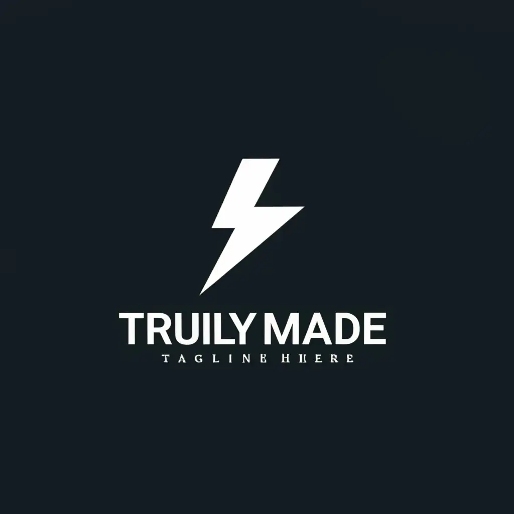 a logo design,with the text "Truly Made ", main symbol:Lightning,Moderate,clear background