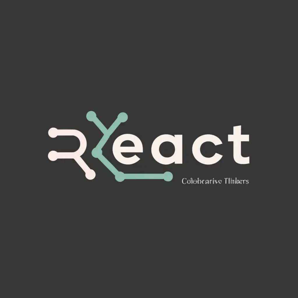 a logo design,with the text "React
Research education and collaborative thinkers", main symbol:A stylized circuit board or microchip, representing the foundational elements of computer science., Moderate,be used in Technology industry,clear background