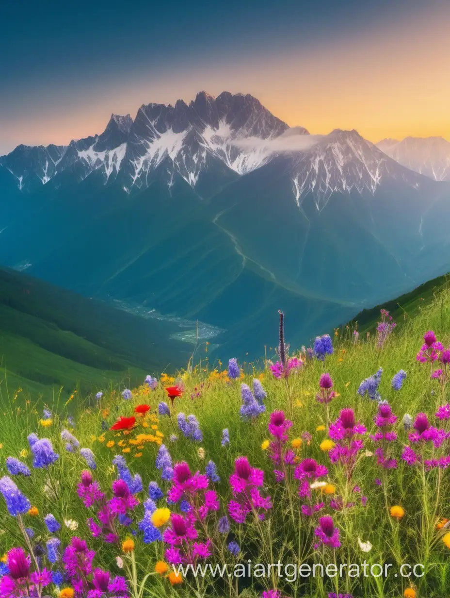 Vibrant-Wildflowers-Blooming-in-Majestic-Mountain-Vista