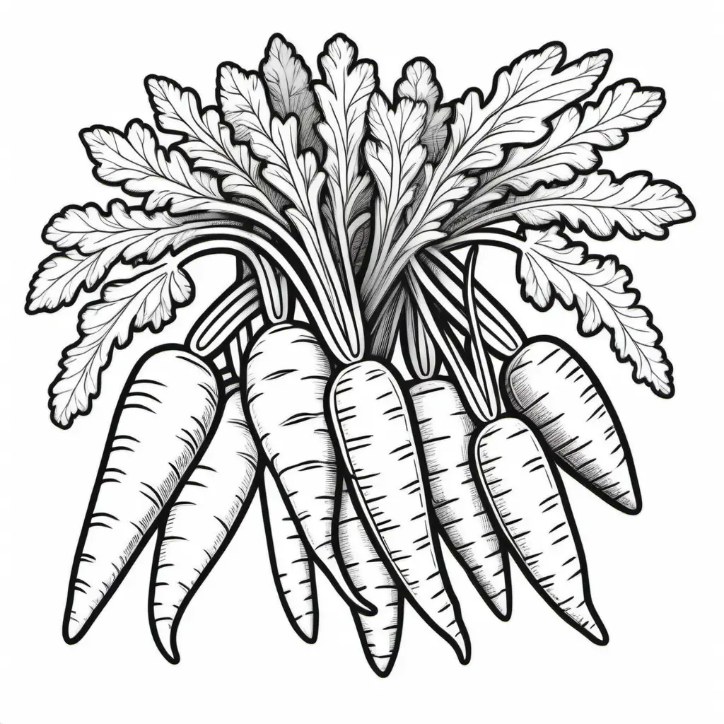 Whimsical Carrot Coloring Page for Creative Fun