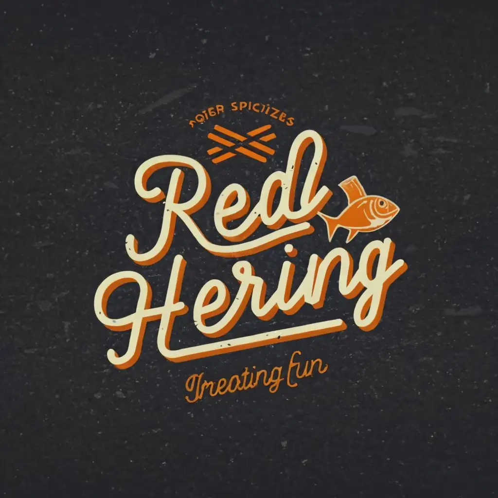 logo, This business specializes in creating fun, interesting and authentic designs., with the text "RED HERRING", typography, be used in Retail industry