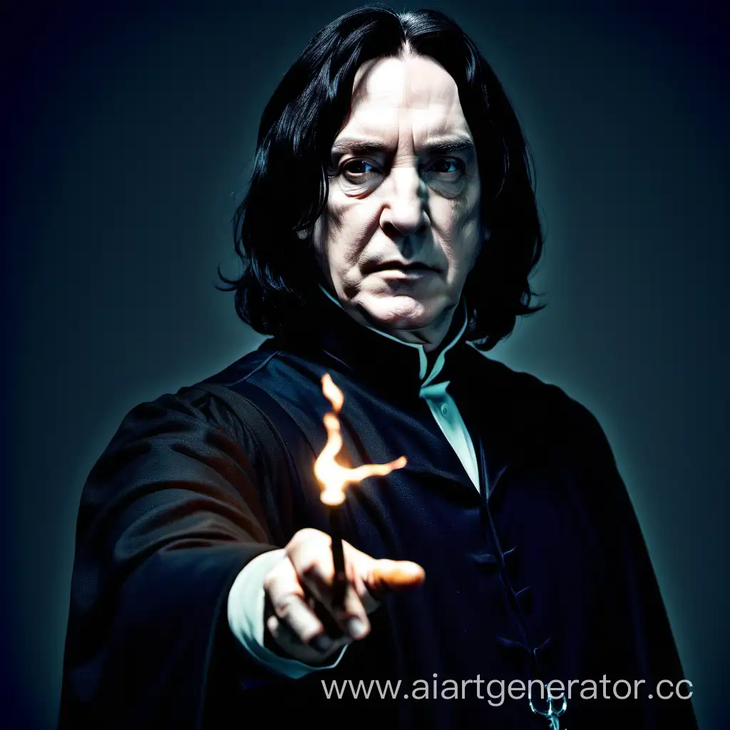 Wizard-Severus-Snape-Casting-a-Powerful-Spell