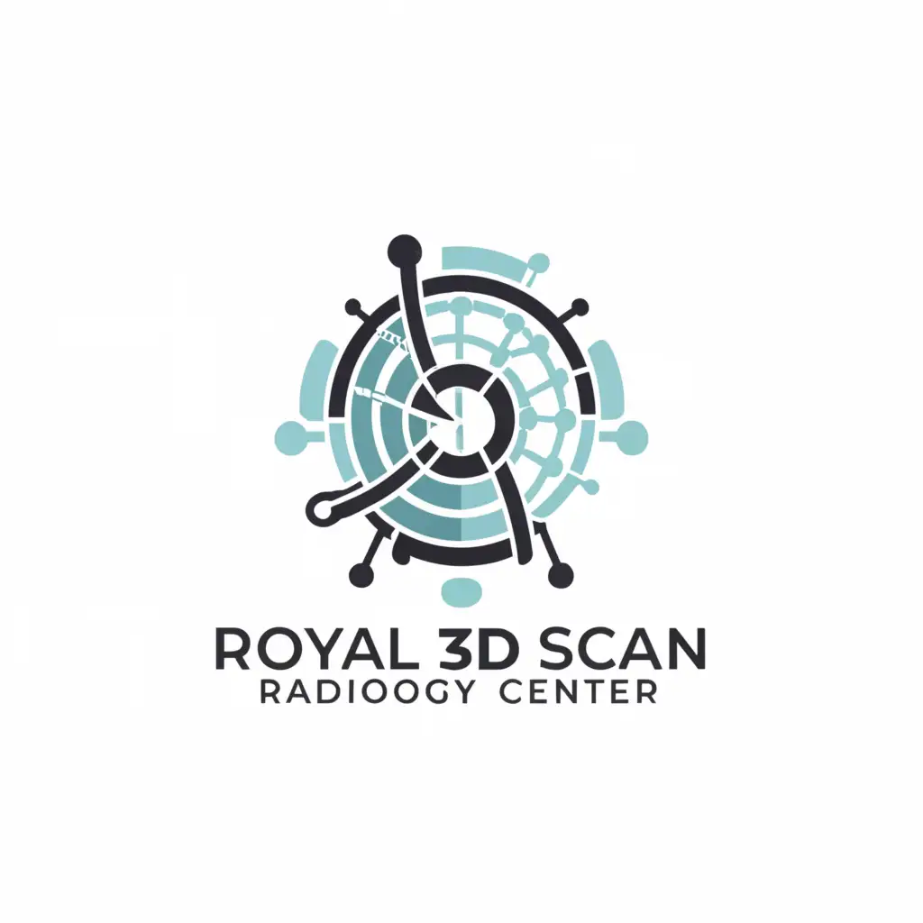 a logo design,with the text "ROYAL 5D SCAN", main symbol: high-resolution realistic logo for your radiology scan center must consider incorporating elements that symbolize precision, technology, and care. This could include imagery such as rays, nice baby infante.,Minimalistic,clear background