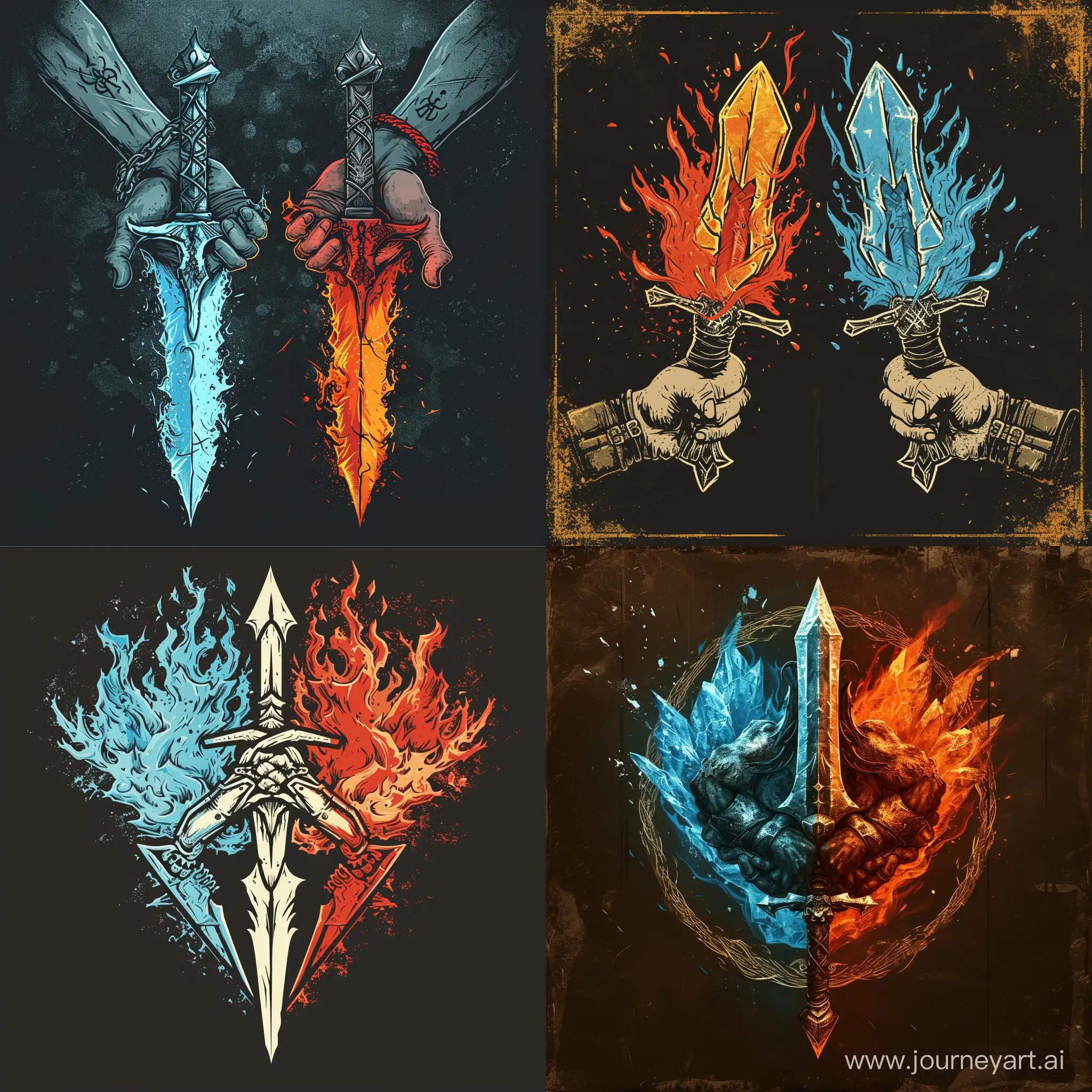 Rival-Brothers-Unveil-Ice-and-Fire-Daggers-in-Criminal-Gang-Symbol