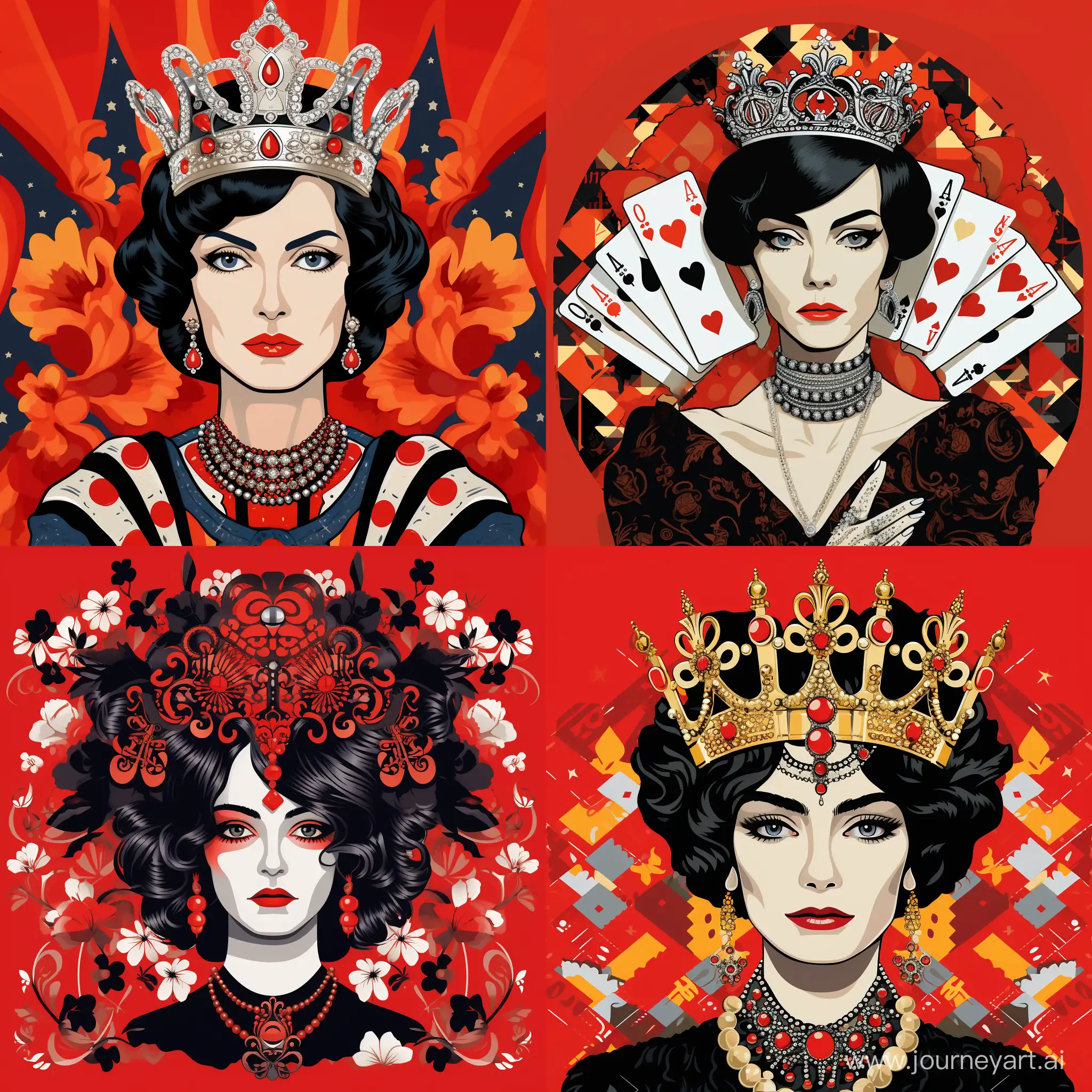 MiddleAged-Coco-Chanel-with-Crown-in-Stylish-Pop-Art-Fashion