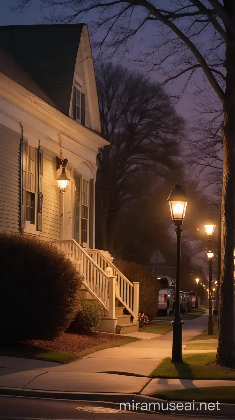 Neighbors Bonding Under Evening Streetlights