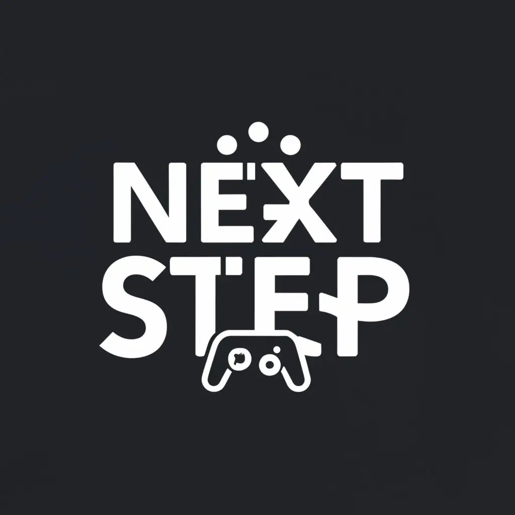 a logo design,with the text "NEXT STEP", main symbol:controller /gaming,Moderate,clear background