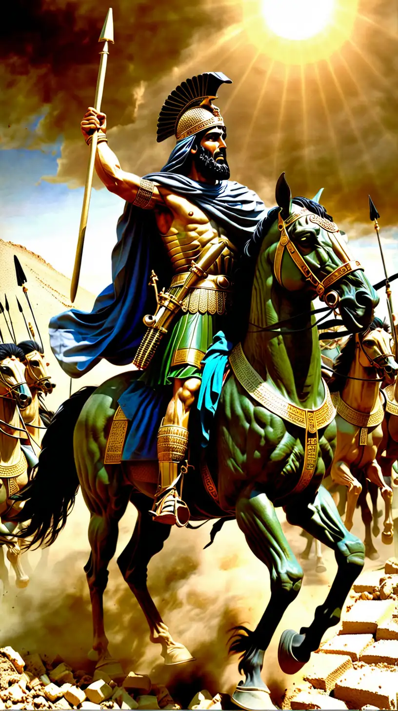 Cyrus the Great Leading Achaemenid Soldiers in Epic Battle