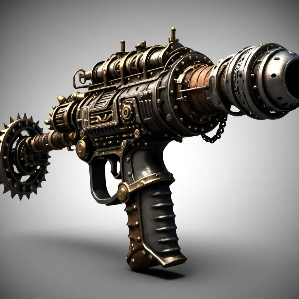 Diesel Punk Weapon Intricate Steampunkinspired Gun Design