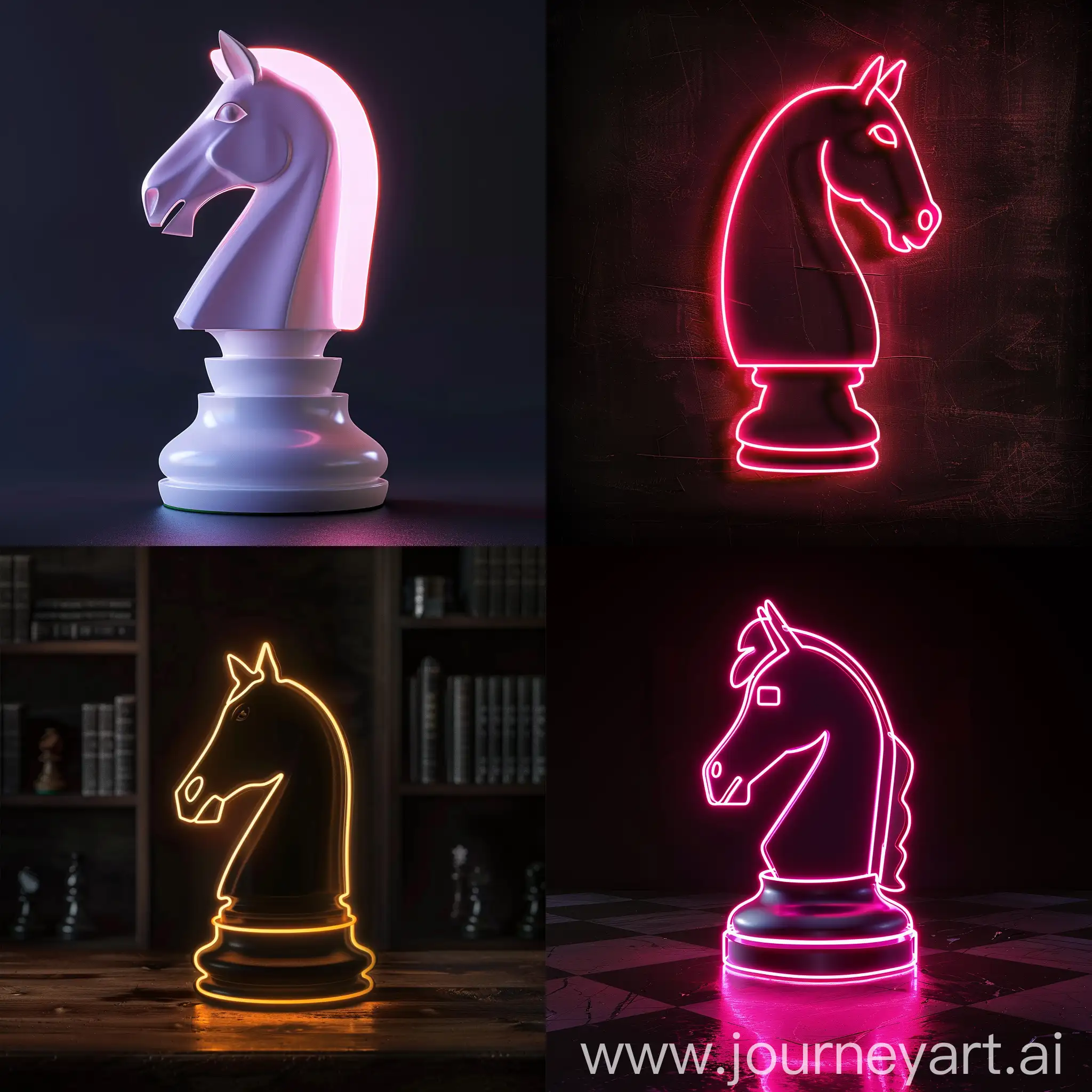 Minimalist-Neon-Chess-Horse