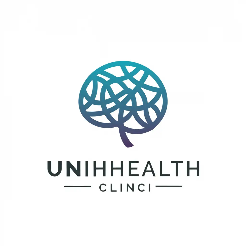 a logo design,with the text "UniHealth Clinic", main symbol:Mind that has peace,Minimalistic,clear background