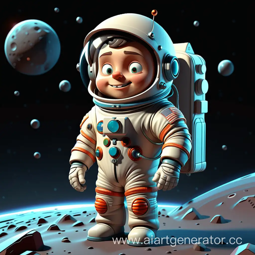 мультяшный космонавт 3D