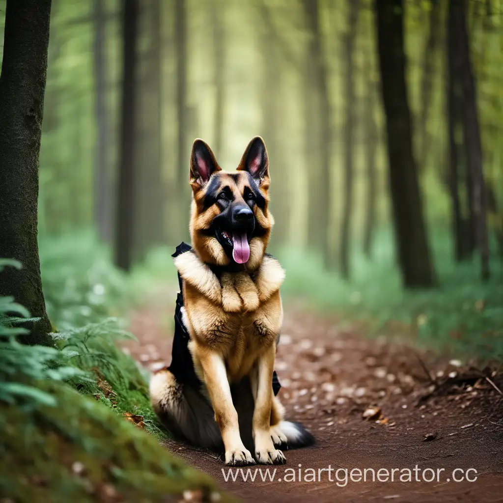German Shepherd dog in the forest