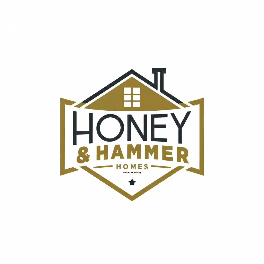 logo, property rental, refurbishment and interior design company, with the text "Honey & Hammer Homes", typography, be used in Real Estate industry